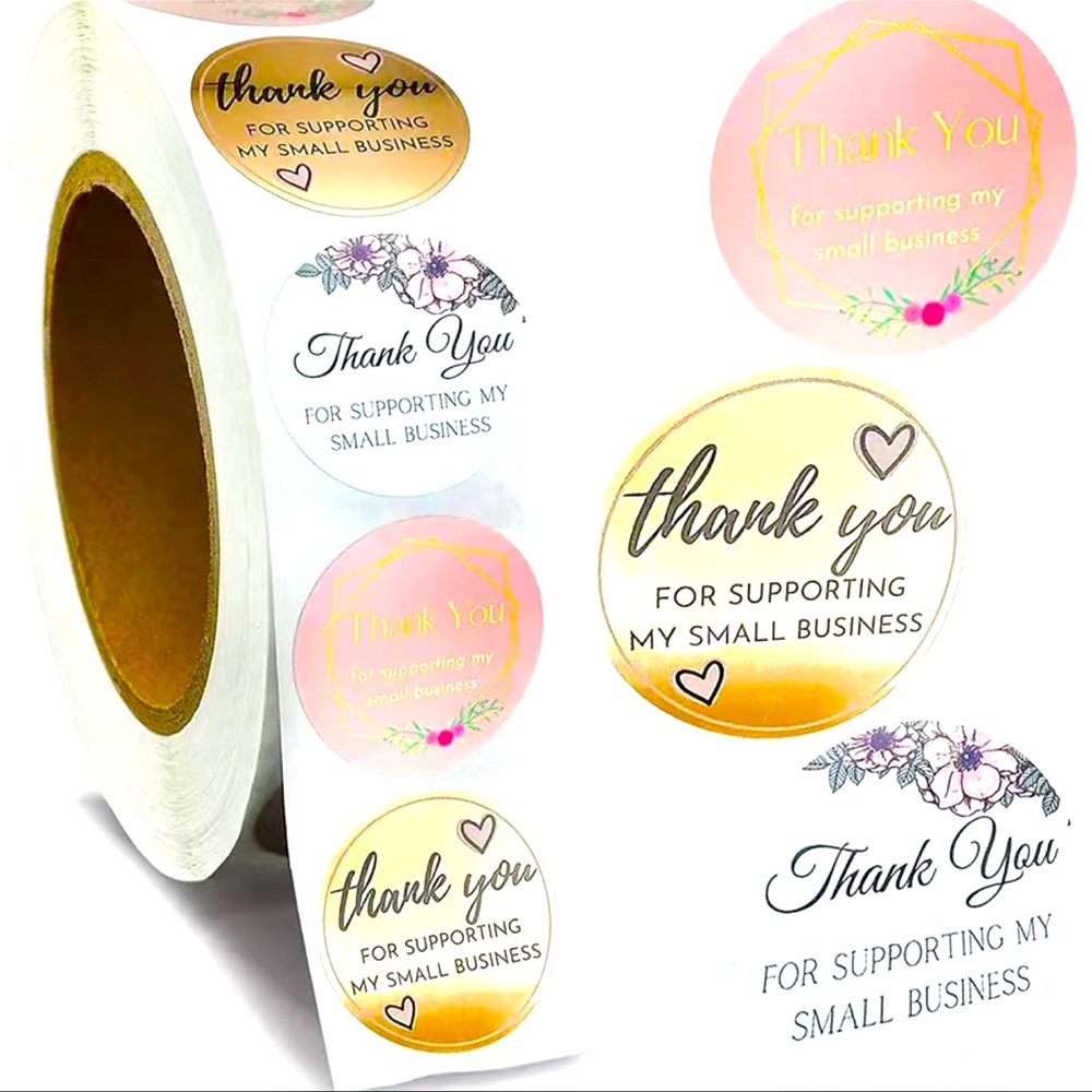 COPY - 500 pcs color Gilding thank you stickers